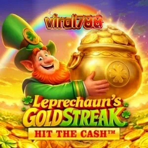 Tampilan visual slot Leprechaun’s Gold Streak Hit The Cash dengan tema Irlandia