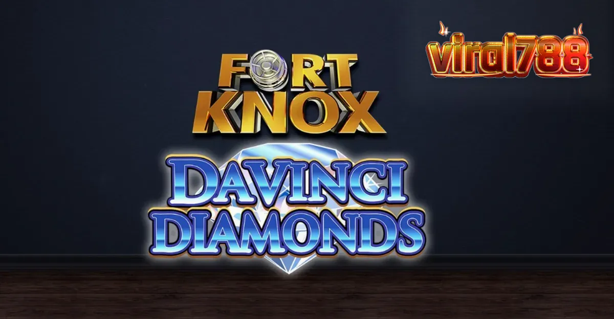 Tampilan visual slot Fort Knox Da Vinci Diamonds dengan elemen seni Renaisans dan brankas emas.